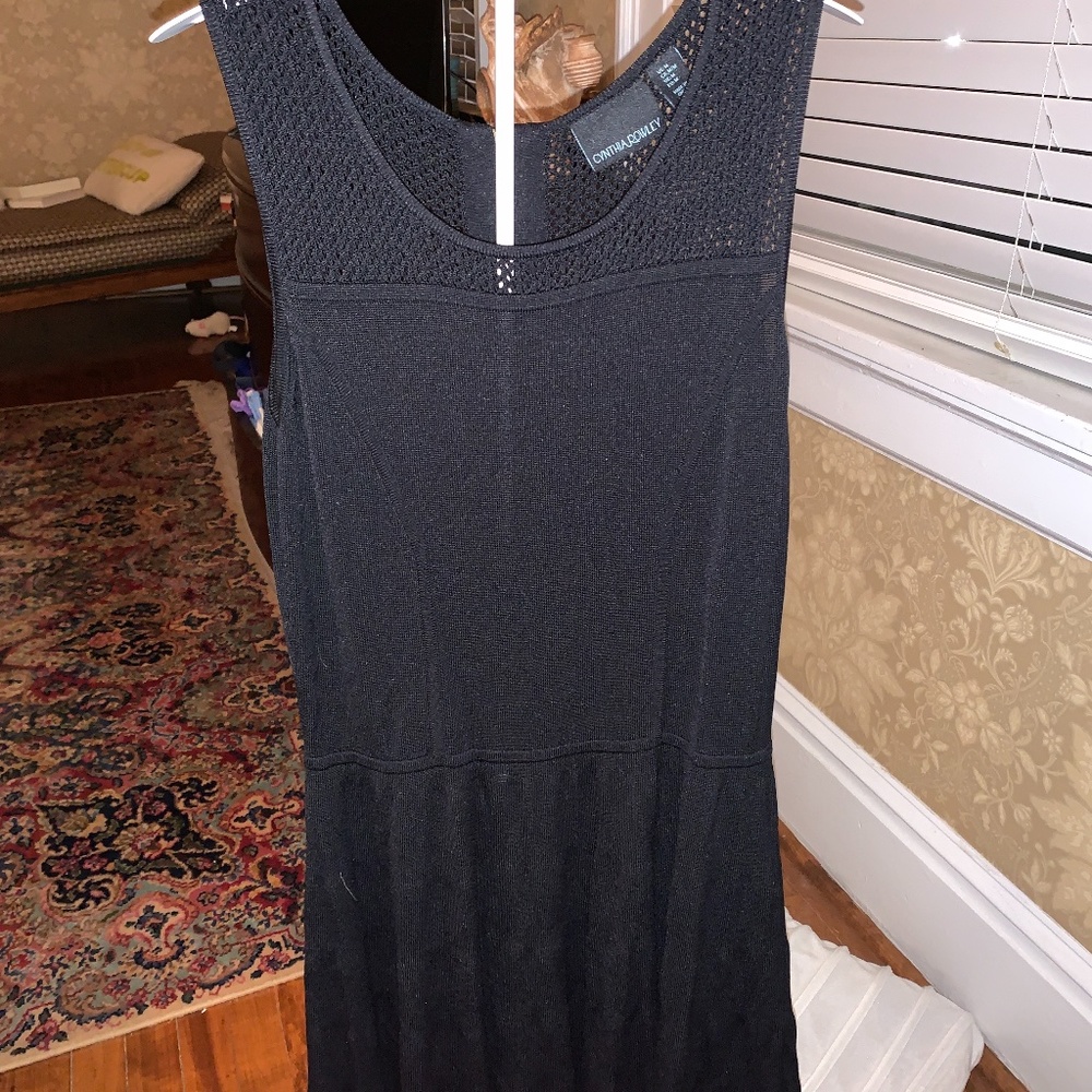 Cynthia rowley black knit dress. Never worn. Back zip. Good for casual or dressy